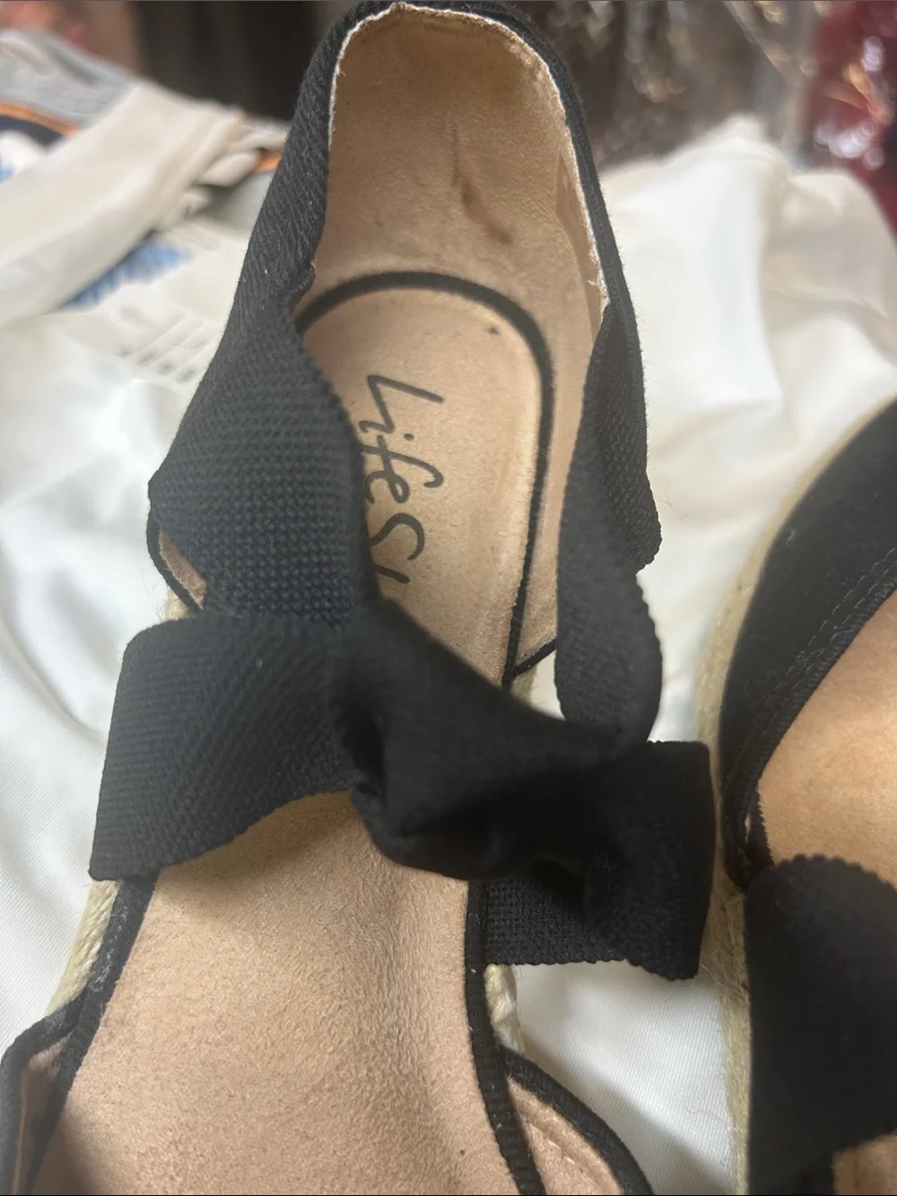 Life Stride Black Canvas Bow Espadrilles (SBED)